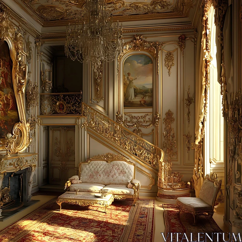 Luxurious Vintage Room with Opulent Decor AI Image