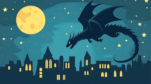 Night Dragon Over the City