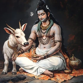 Serene Deity in Contemplation Artwork