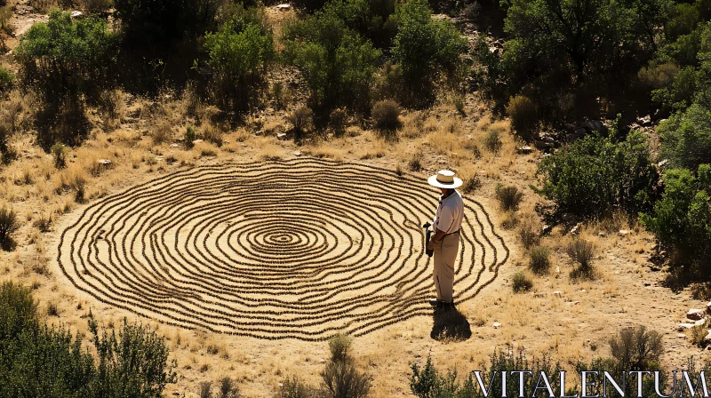 AI ART Land Art in Arid Landscape