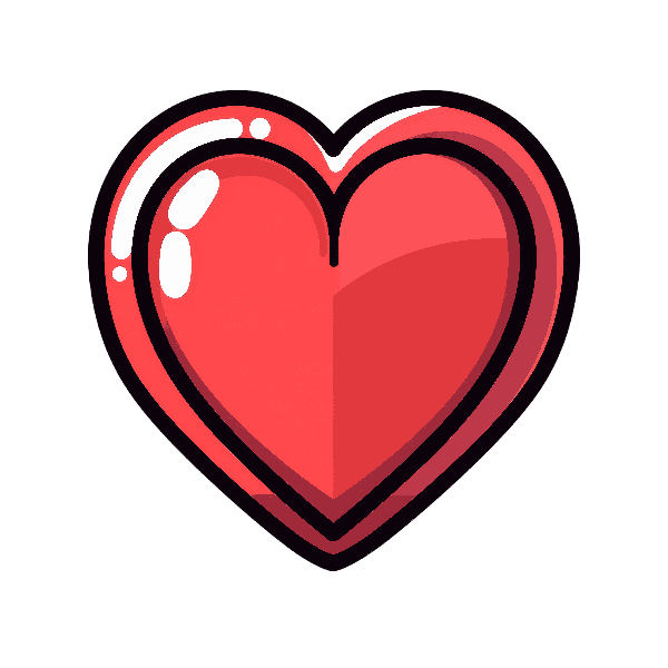 Cartoon Heart Illustration for Apparel