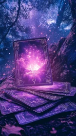 Mystical Tarot Cards with Purple Glow