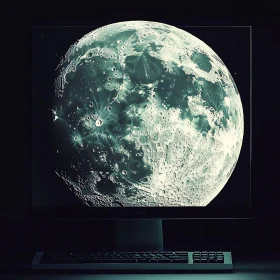 Moon on Computer Screen