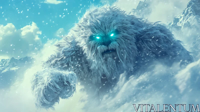 AI ART Abominable Snowman in Winter Wonderland