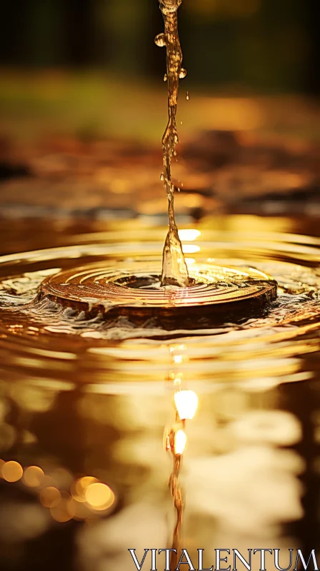 Golden Sunset Water Splash - A Moment of Nature's Balance AI Image