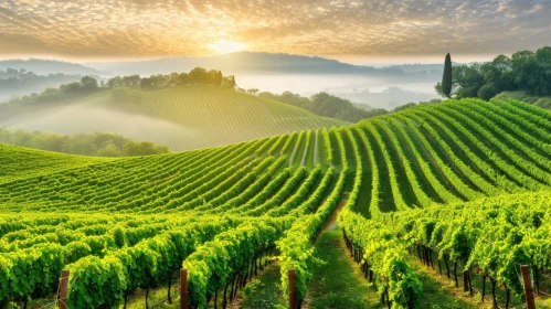 Green Vineyard Fields in Italy: A Captivating Natural Landscape