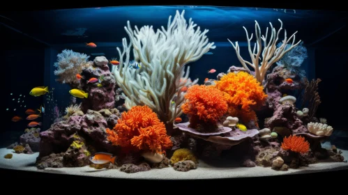 Stunning Aquarium: Vibrant Corals and Colorful Fish in Hyperrealistic Style