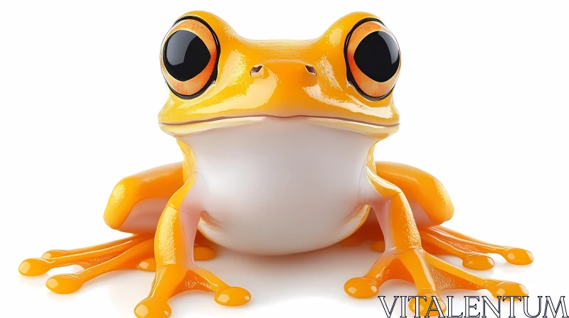 Vivid Orange Amphibian Portrait AI Image