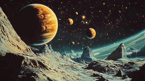 Exoplanetary View with Planets and Stars