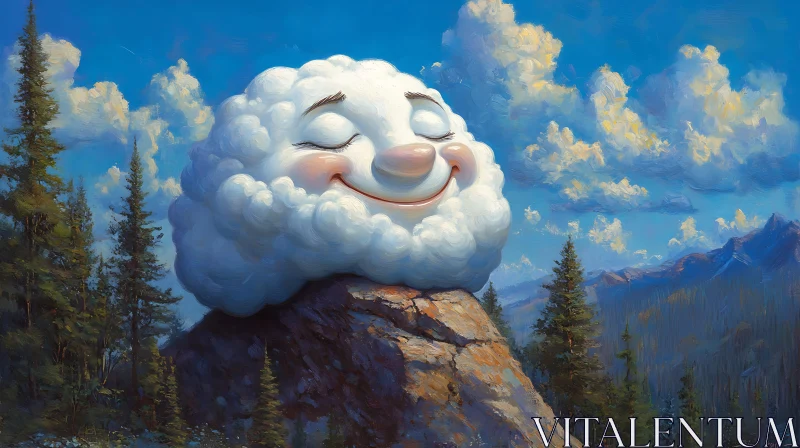 Smiling Cloud on Mountain Peak