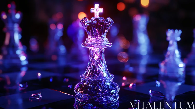 Illuminated Crystal Chess Piece