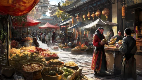 Bustling Market Street