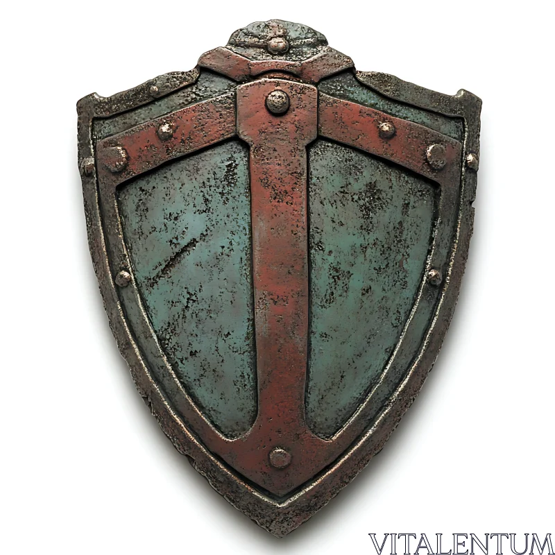Aged Battle Shield with Emblem