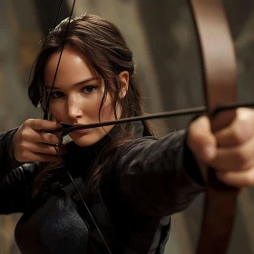 Woman Archer with Bow and Arrow