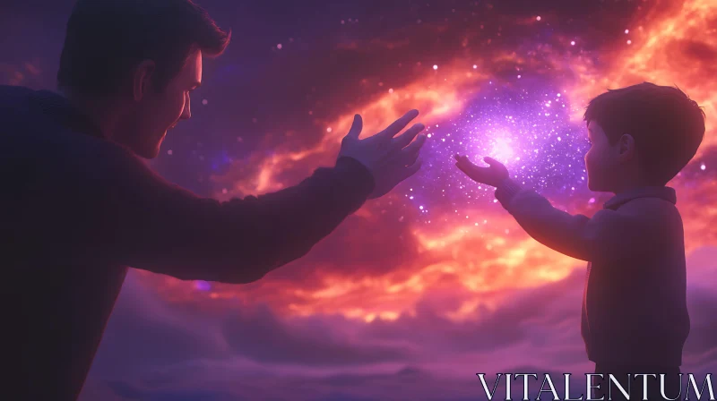 Celestial Bond: A Father and Son's Journey