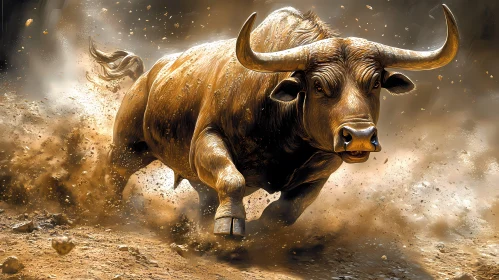Dynamic Bull in Motion