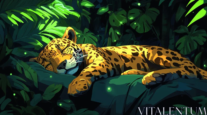 Jungle Leopard in Moonlight