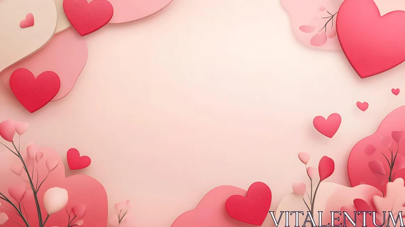 Romantic Hearts in Pastel Pink