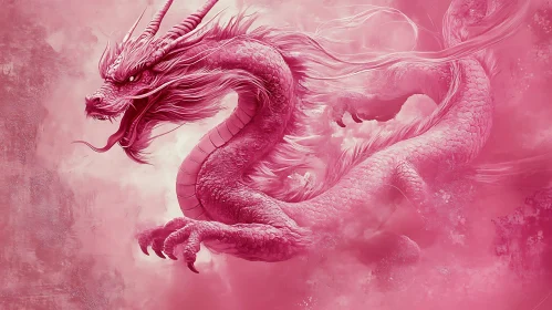 Fantasy Pink Dragon Serpentine Art