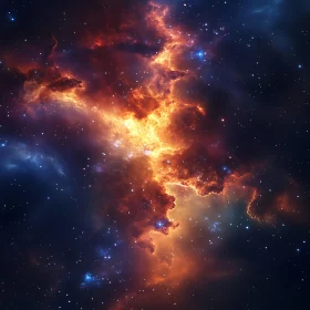 Cosmic Fire Dance: A Stellar Nebula