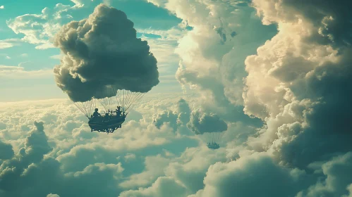 Floating in Clouds: A Surreal Journey
