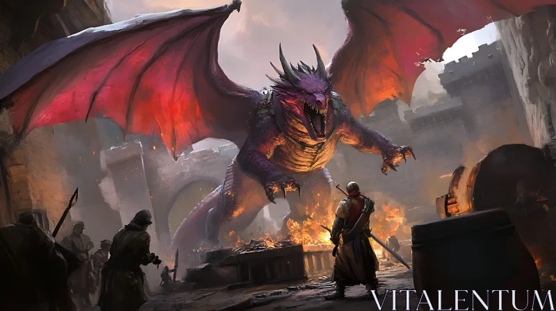 Dragon Confrontation with Warriors