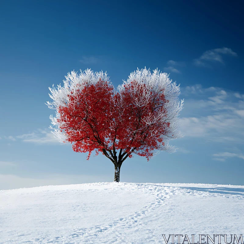 Snowy Heart Tree Landscape