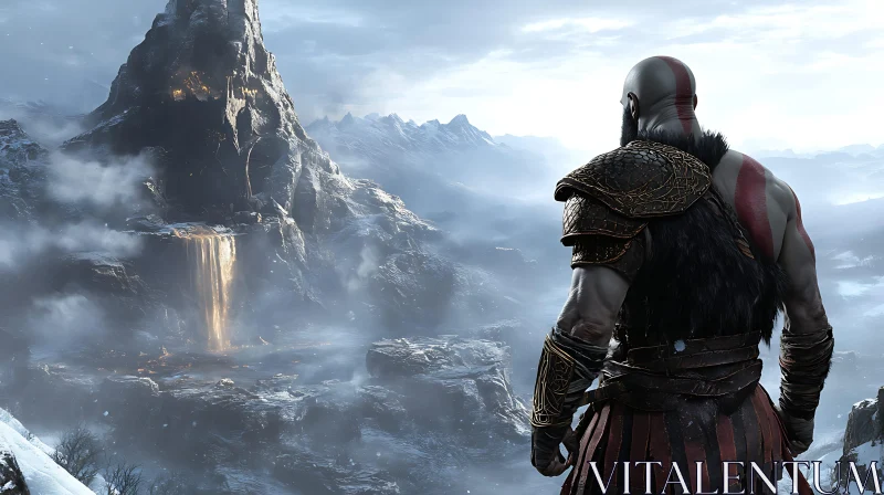 Mountain View With Armored Character