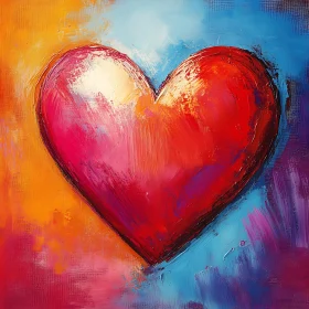 Acrylic Heart on Colorful Background