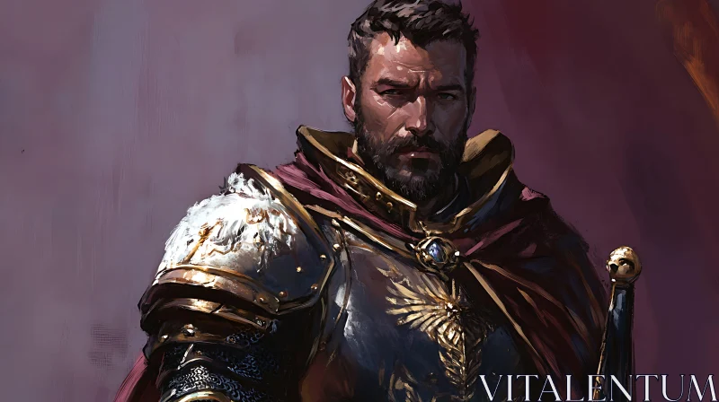 Medieval Knight with Sword and Cloak