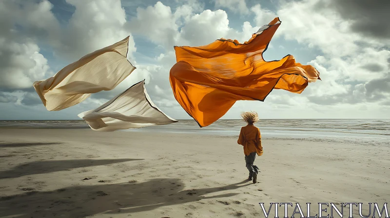 Beach Run with Floating Fabric
