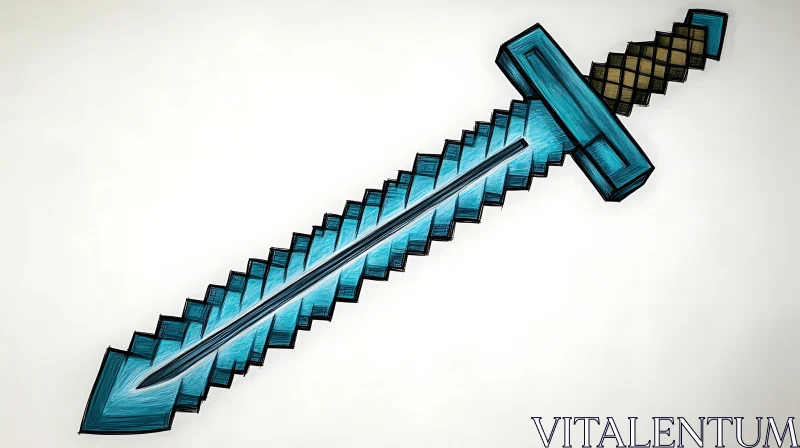 Minecraft Diamond Sword Illustration