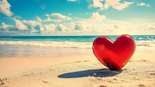 Seaside Heart: A Romantic Beach Scene