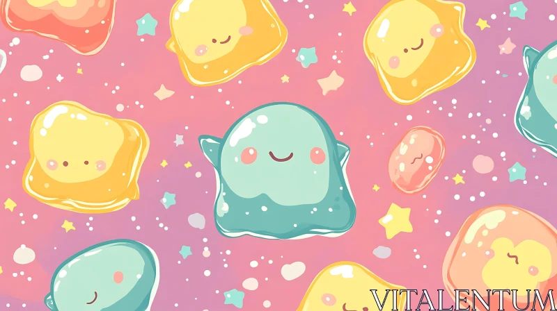 Cute Jelly Shapes on Pink