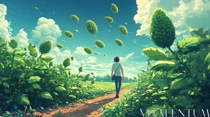 Dreamlike Stroll in a Floating Garden