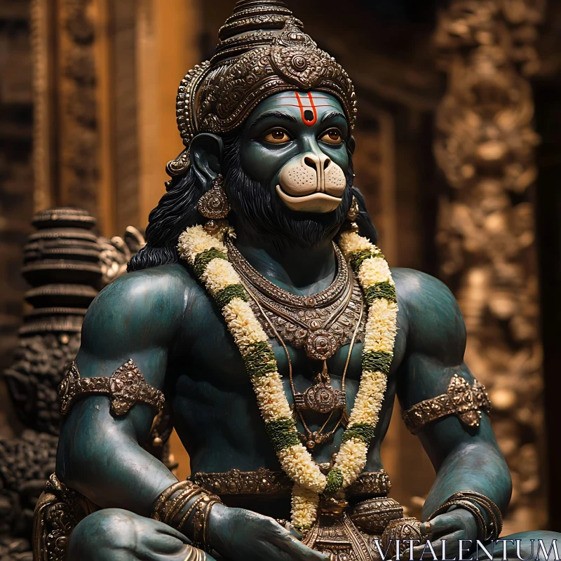 Meditative Hanuman Statue