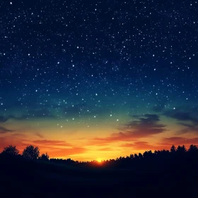 Tranquil Evening Starry Scenery