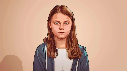 Illustration of Greta Thunberg