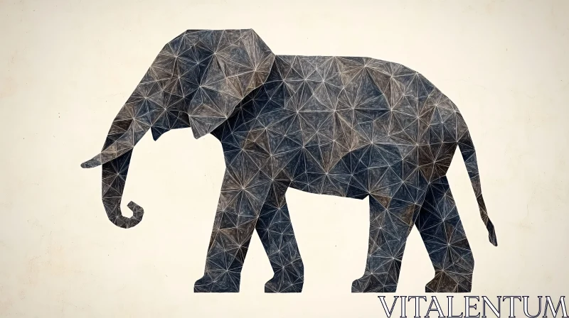 Elephant Silhouette with Geometric Patterns AI Image