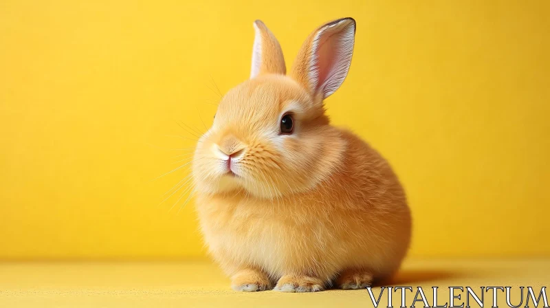 Small Fluffy Bunny in Golden Hue