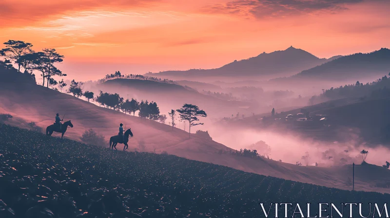 Misty Mountain Ride at Sunset