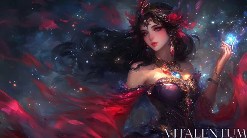 Celestial Portrait of a Magical Woman