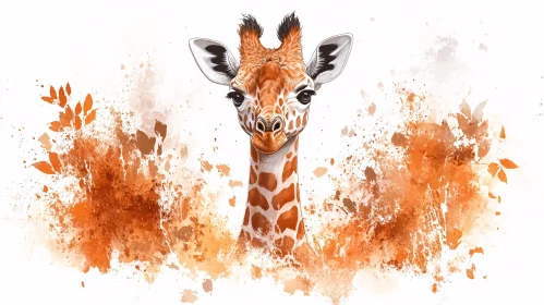 Watercolor Giraffe Art