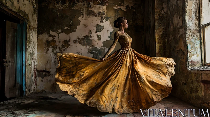 Woman in Golden Gown