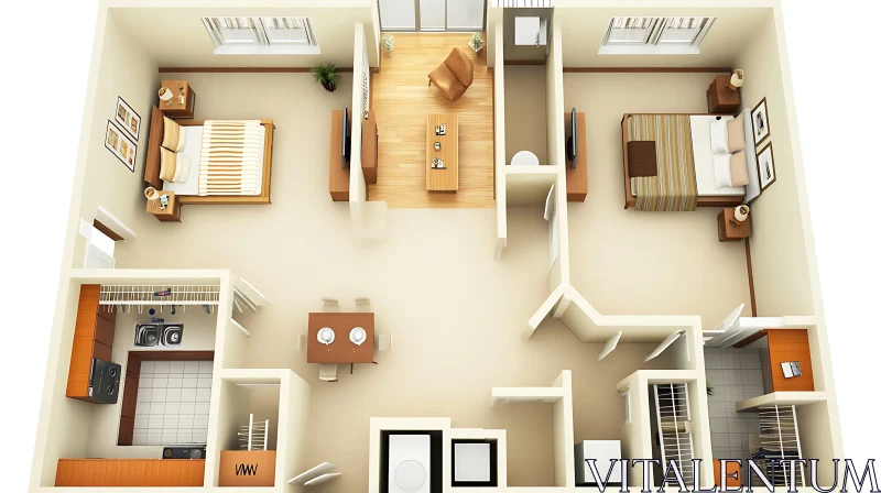 Apartment Blueprint Design AI Image