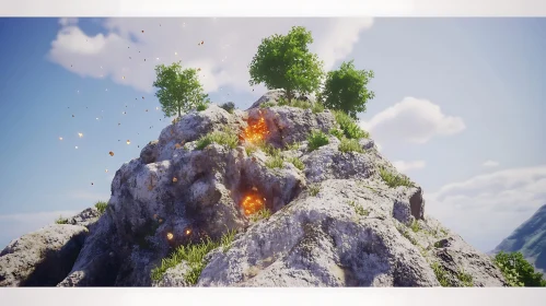 Sparkling Rock Mountain Landscape