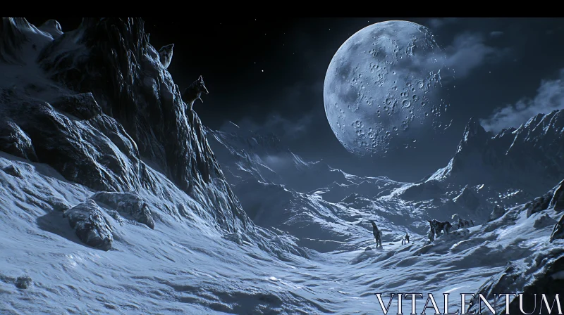 Wolf Guardian of Moonlit Peaks