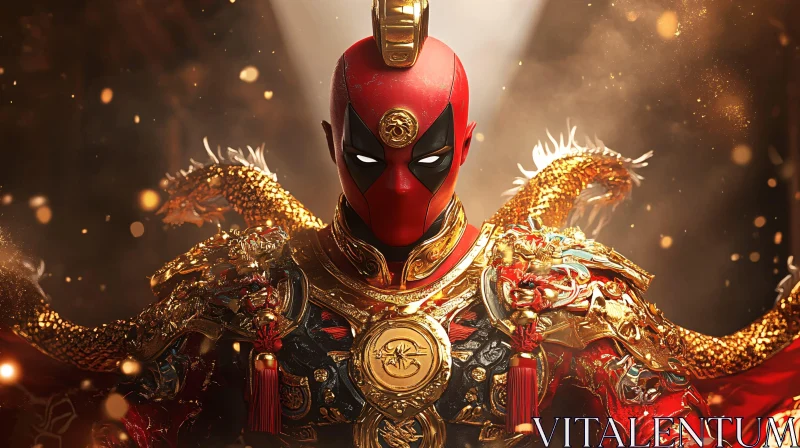 Armored Superhero with Dragon Embellishments