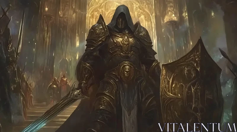 Medieval Warrior in Ornate Armor