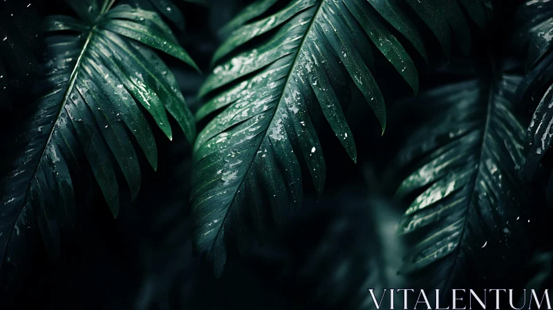 Tropical Green Leaves Close Up
